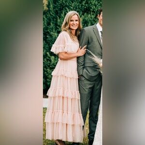 Tulle dress with a tiered skirt